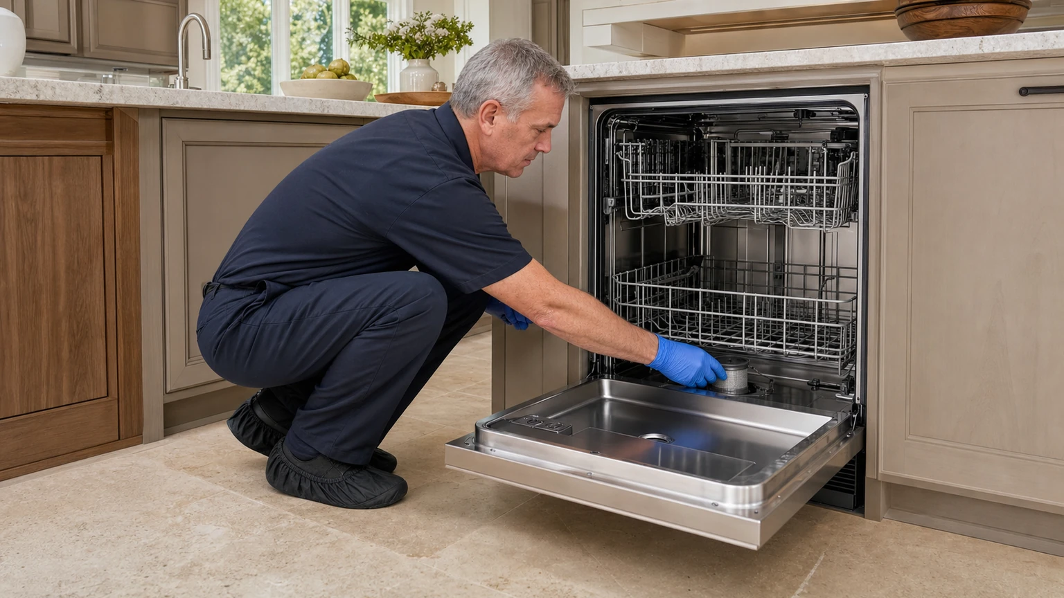 Panel-ready dishwasher diagnostic visit in Chestnut Hill
